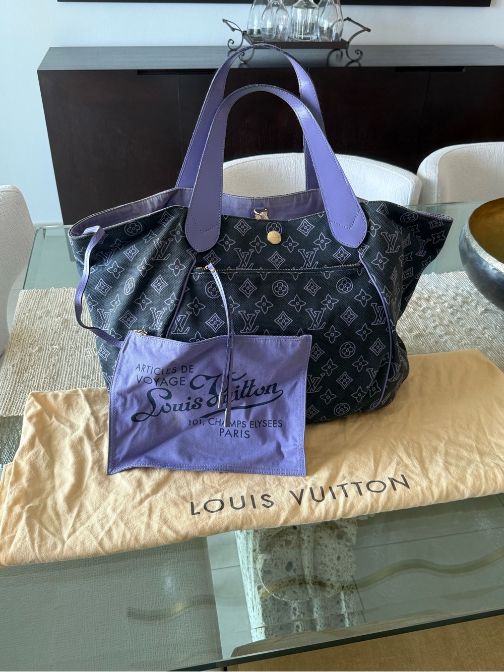 Louis Vuitton Marine Canvas Cabas Ipanema PM Bag - Picture 1 of 7